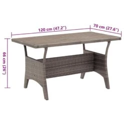 VidaXL - Tuintafel - Grijs - Poly Rattan - 120 X 70 X 66 Cm 10 VidaXL - Tuintafel - Grijs - Poly Rattan - 120 X 70 X 66 Cm -Beliani Winkel 9cec2532fa904962a6ff553d9dbac81b