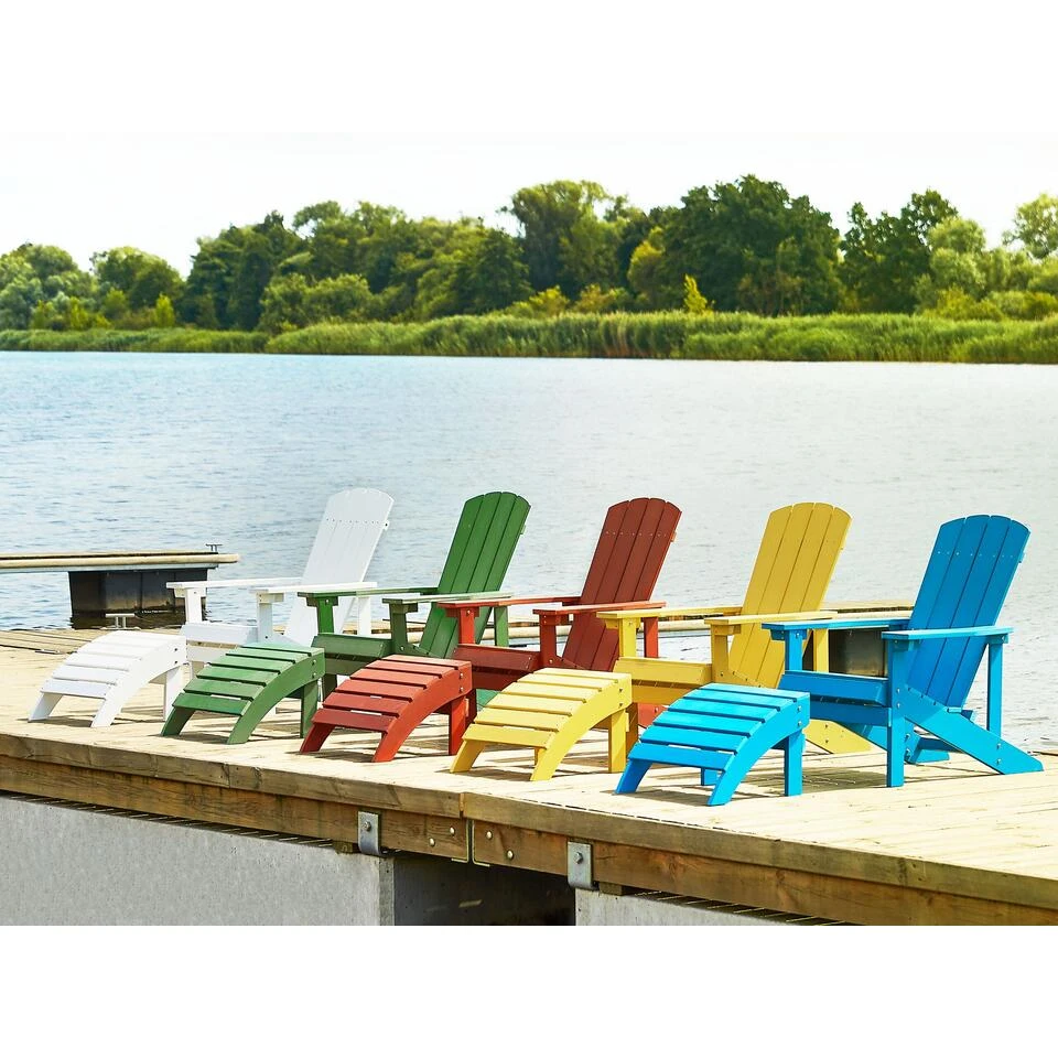 Beliani Tuinstoel ADIRONDACK - Rood Kunsthout 2 Beliani Tuinstoel ADIRONDACK - Rood Kunsthout - Afbeelding 2