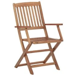 VidaXL - Tuinstoelen Inklapbaar Met Kussens - Grijs - Acaciahout - 4 Stuks -Beliani Winkel 9edff7c9fe414506aeb1ab2371dc7c0a