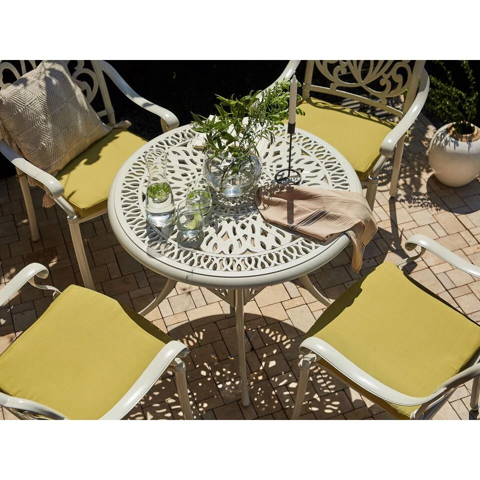 ANCONA - Tuintafel - Wit - 90 X 90 Cm - Aluminium 2 ANCONA - Tuintafel - Wit - 90 X 90 Cm - Aluminium - Afbeelding 2