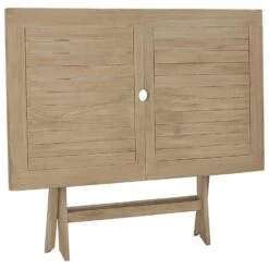 VidaXL - Tuintafel Inklapbaar - Grijs - Massief Teakhout - 120x70x75 Cm -Beliani Winkel a10d0eafed7244b6bf8d69fd5c02847c