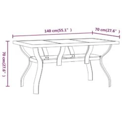 VidaXL - Tuintafel - Zwart - Staal En Glas - 140 X 70 X 70 Cm -Beliani Winkel a1158dc9afb34342ac1ff9ac45416df8