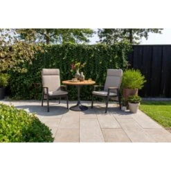 VDG Solaro Verstelbare Dining Tuinstoel - Light Rope / Teak Arm -Beliani Winkel a18a72f2b44445c5a8413293bad85920