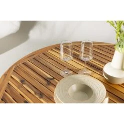 Svea - Catalina Ronde Tuintafel - ø120 Cm - Naturel -Beliani Winkel a27149af17244667a910a1b8f414d9e1