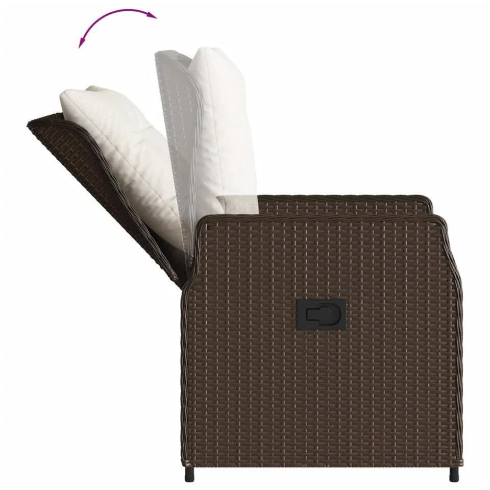 VidaXL - Tuinstoel - Bruin - Poly Rattan 8 VidaXL - Tuinstoel - Bruin - Poly Rattan - Afbeelding 8