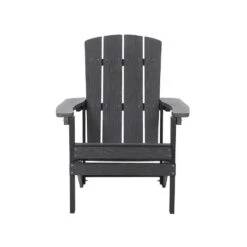 ADIRONDACK - Tuinstoel Met Voetenbank - Grijs - Kunsthout -Beliani Winkel a37054f4b9054dd5aba3108fa4d701e8