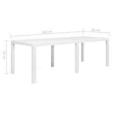 VidaXL Tuintafel 220x90x72 Cm Rattan-look Kunststof Wit -Beliani Winkel a413a27dad7c48a48ca8c5a9f25f82e1