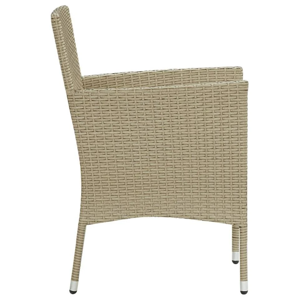 VidaXL Tuinstoelen 2 St Poly Rattan Beige 3 VidaXL Tuinstoelen 2 St Poly Rattan Beige - Afbeelding 3