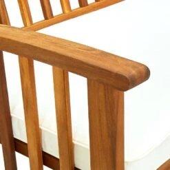 VidaXL - Tuinbank - Wit - Acaciahout - 119 Cm - Met Kussen -Beliani Winkel a62754074b6b4f009a65d0584be3da13