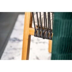 Monti Dining Fauteuil - Light Teaklook - Rope Lava Zwart - Gobi Sand -Beliani Winkel a663d087d3ab442f845b31249c3301a4