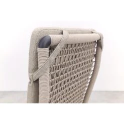 VDG Solaro Verstelbare Dining Tuinstoel - Light Rope / Teak Arm -Beliani Winkel a6bc2020694d464b80175be398b6b616