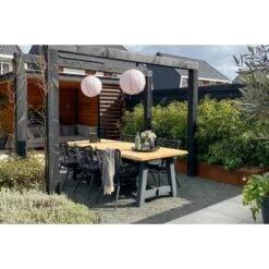 VDG Set Van 4 - Jasmine Dining Tuinstoel - Black 17 VDG Set Van 4 - Jasmine Dining Tuinstoel - Black -Beliani Winkel a840accbbfa64b8f89243d32b993917b