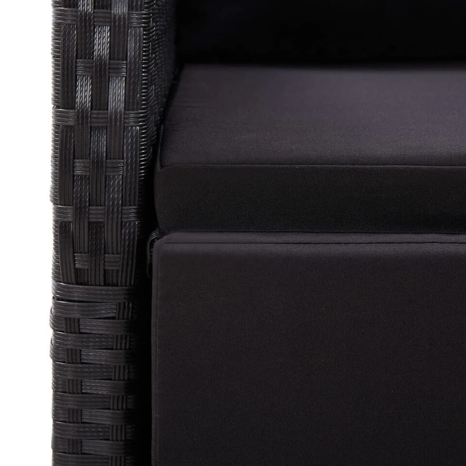 VidaXL - Zitstoel - Zwart - Poly Rattan 8 VidaXL - Zitstoel - Zwart - Poly Rattan - Afbeelding 8