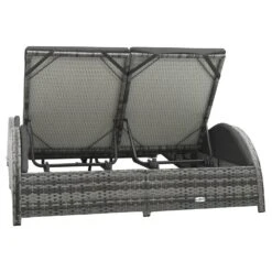 VidaXL Ligbed Tweepersoons Met Kussen Poly Rattan Antraciet -Beliani Winkel a915da77bc014f9899504c3a34faf1bc