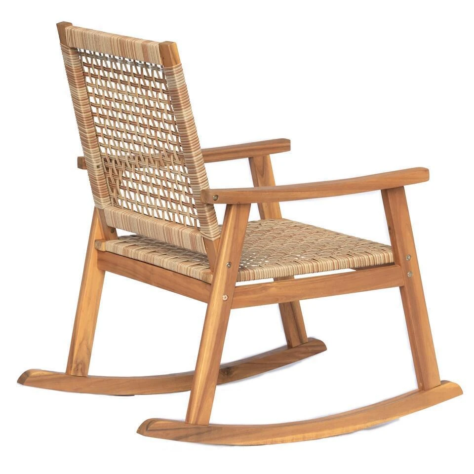 Schommelstoel Van Massief Acaciahout En Touw 4 Schommelstoel Van Massief Acaciahout En Touw - Afbeelding 4