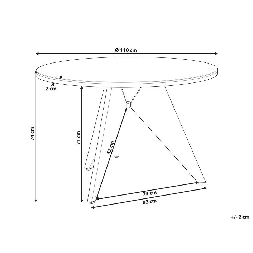 Beliani Ronde Tafel OLMETTO - Zwart Aluminium 3 Beliani Ronde Tafel OLMETTO - Zwart Aluminium - Afbeelding 3