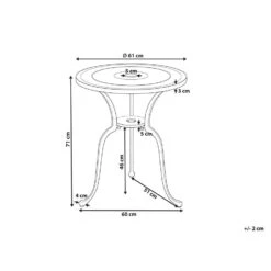 DASCIO - Tuintafel - Wit - Aluminium -Beliani Winkel aa0e40b2993a44278cddbbbfb2f757fd