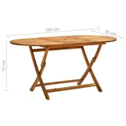 VidaXL - Tuintafel Inklapbaar - Bruin - Massief Acaciahout - 160 X 85 X 75 Cm -Beliani Winkel abcc2580c9e64012b4a367e259865b66