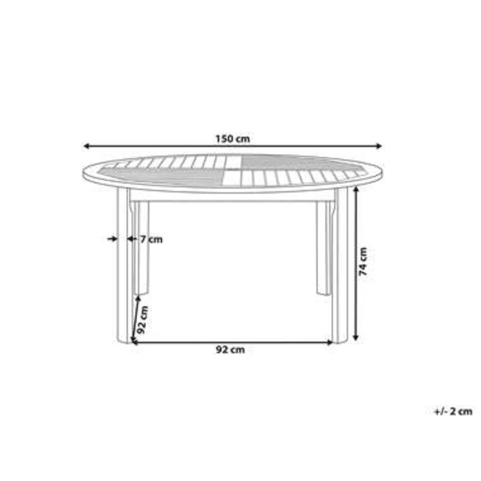 TOLVE - Tuintafel - Lichte Houtkleur - 150 X 150 Cm - Acaciahout 2 TOLVE - Tuintafel - Lichte Houtkleur - 150 X 150 Cm - Acaciahout - Afbeelding 2