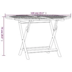 VidaXL - Tuintafel Inklapbaar - Bruin - Massief Teakhout - Ø 110x75 Cm -Beliani Winkel ae03c0be05a64c63a7de0f49bb06626f