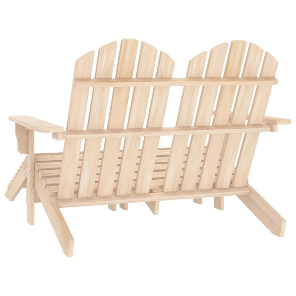 VidaXL - Tuinstoel 2-zits Adirondack - Bruin - Hout - Met Voetenban 4 VidaXL - Tuinstoel 2-zits Adirondack - Bruin - Hout - Met Voetenban - Afbeelding 4