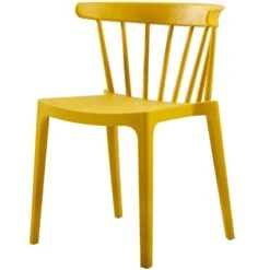 WOOOD Bliss Tuinstoelen - Kunststof - Geel - Set Van 4 -Beliani Winkel af02d3bc008441d69b0f6c828654c7e1