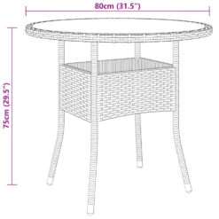 VidaXL Tuintafel Ø80x75 Cm Gehard Glas En Poly Rattan Zwart -Beliani Winkel af1723e2d4584e2c87dce193ec5d81e6