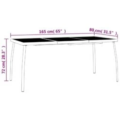 VidaXL - Tuintafel - Antracietkleurig - Staalgaas - 165 X 80 X 72 Cm -Beliani Winkel b1cfa0a39c9a41cb89c0cfb265e32d03
