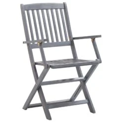 VidaXL - Tuinstoelen Met Kussens - Inklapbaar - Massief Acaciahout - 4 Stuks -Beliani Winkel b20a5590aff540c4b99f397fc445463a