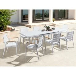 VALCANETTO - Tuintafel - Wit - 90 X 180/240 Cm - Aluminium 15 VALCANETTO - Tuintafel - Wit - 90 X 180/240 Cm - Aluminium -Beliani Winkel b26642c1daaf46ad8ab00b6e2300204a