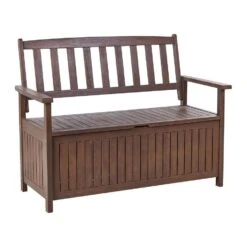 SOVANA - Tuinbank - Donkerhout/Wit - Acaciahout -Beliani Winkel b2a72232fe1b4785824d26ef3cc04ec0