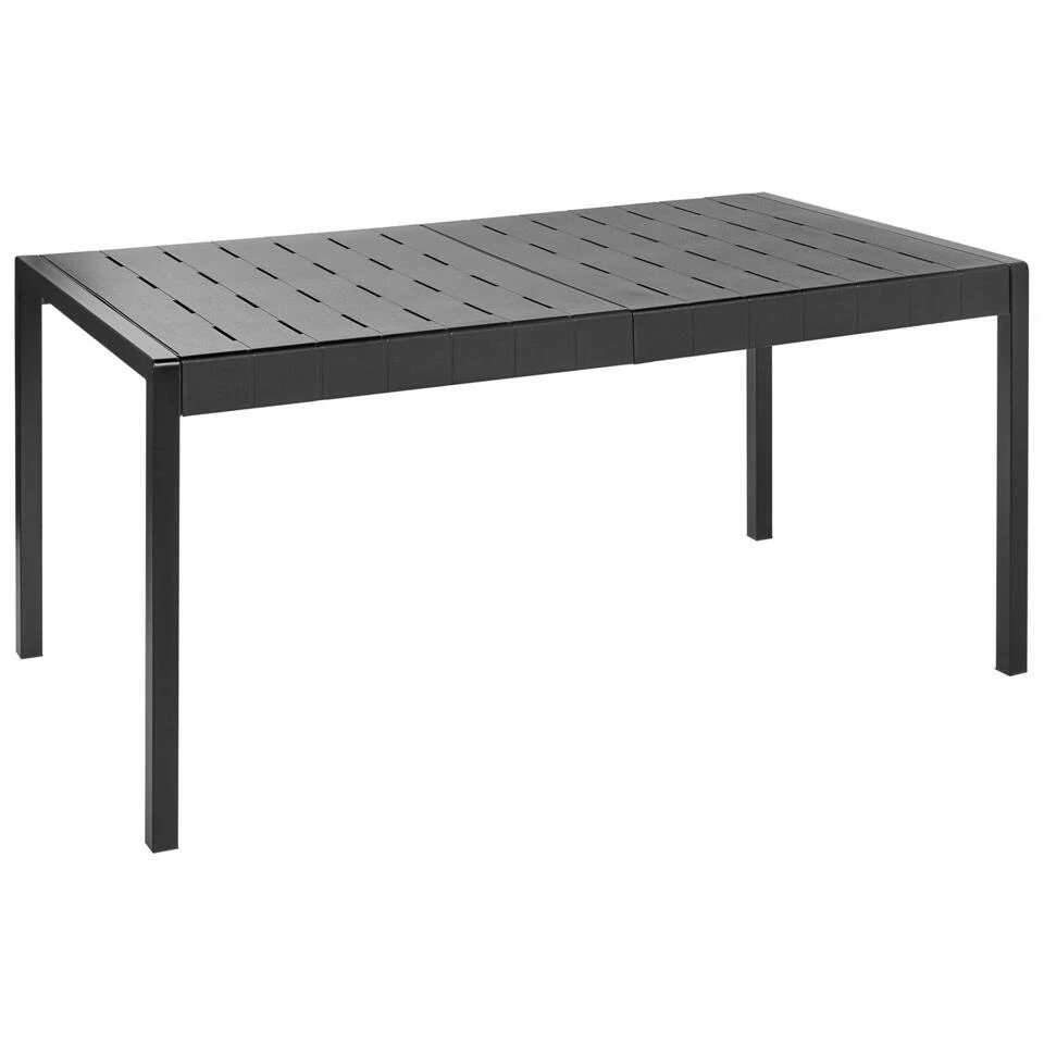 BARTICA - Tuintafel - Zwart - 154 X 84 Cm - Synthetisch Materiaal 3 BARTICA - Tuintafel - Zwart - 154 X 84 Cm - Synthetisch Materiaal - Afbeelding 3