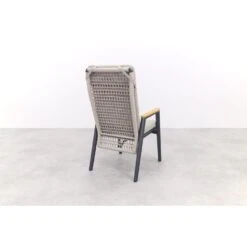 VDG Solaro Verstelbare Dining Tuinstoel - Light Rope / Teak Arm -Beliani Winkel b374c111be314beba3e4f62b336d05ba