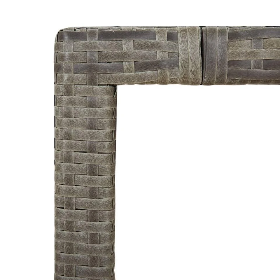 VidaXL - Tuintafel Met Houten Blad - Grijs - Poly Rattan En Acaciahout 5 VidaXL - Tuintafel Met Houten Blad - Grijs - Poly Rattan En Acaciahout - Afbeelding 5