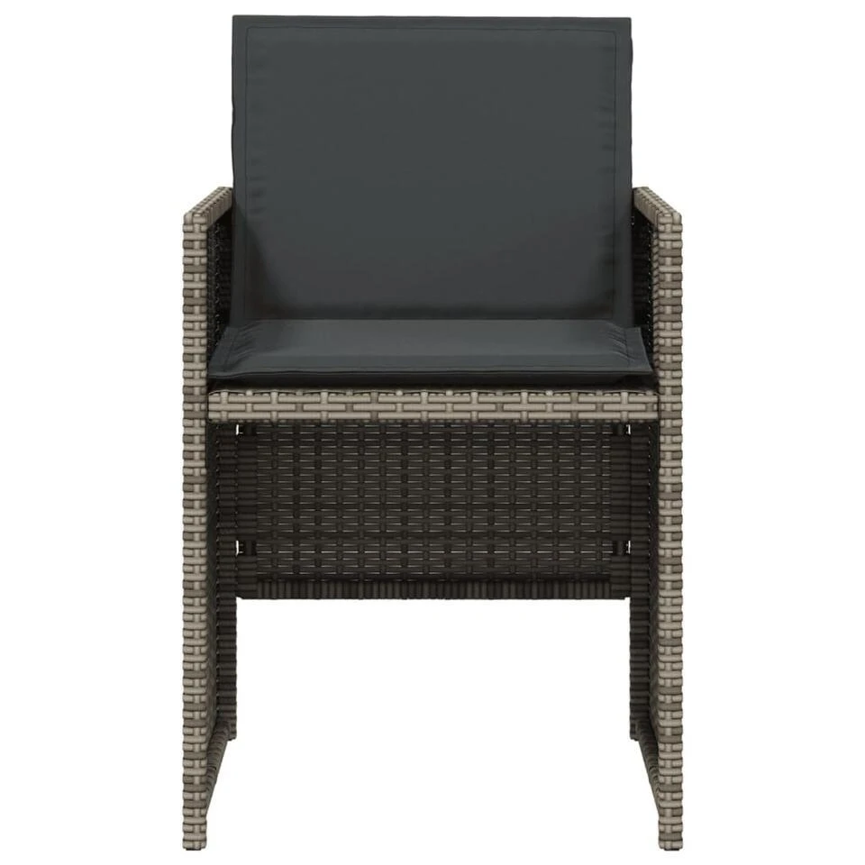 VidaXL - Tuinstoelen Met Kussens - Grijs - Poly Rattan - 4 Stuks 4 VidaXL - Tuinstoelen Met Kussens - Grijs - Poly Rattan - 4 Stuks - Afbeelding 4