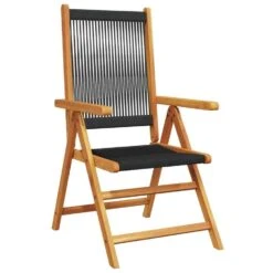 VidaXL- Tuinstoelen - Zwart - Massief Acaciahout En Polypropeen - 2 Stuks -Beliani Winkel b6de11194f72434cbd3b7ec504bc6f1b