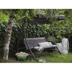 Beliani Schommelbank BOGART - Grijs Polyester -Beliani Winkel b74f12f57dd642ff8f65b3d26de8b0ce