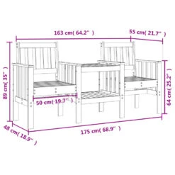 VidaXL - Tuinbank 2-zits - Bruin - Grenenhout - Met Tafel 15 VidaXL - Tuinbank 2-zits - Bruin - Grenenhout - Met Tafel -Beliani Winkel b81bcc5856cc4a9584ead2517ade05a9