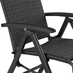Tectake Wicker Tuinstoel Opklapbaar Met Aluminium Frame En Voetsteun, Zwart 12 Tectake Wicker Tuinstoel Opklapbaar Met Aluminium Frame En Voetsteun, Zwart -Beliani Winkel b870efed031c479eaaa8109c5ab8c225