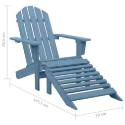 VidaXL - Tuinstoel Adirondack - Blauw - Hout - Met Voetenbank -Beliani Winkel b8fdf77fa9004313a1aeafa38522f2c6