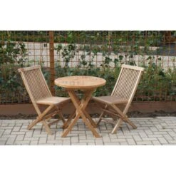 Livingfurn - Tuinstoel - Folding Chair - 45x45x75 Cm - Teakhout -Beliani Winkel b90d67e554f24585b8e530e93162372d