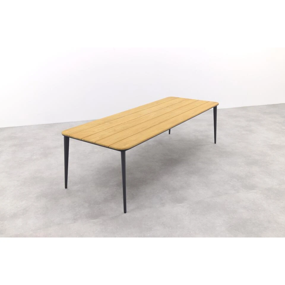 Vdgarde Premium Alaska Tuintafel - Teak/alu - Antraciet - 270x100 Cm 2 Vdgarde Premium Alaska Tuintafel - Teak/alu - Antraciet - 270x100 Cm - Afbeelding 2