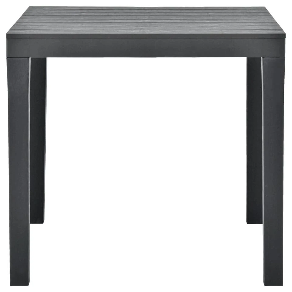 VidaXL Tuintafel 78x78x72 Cm Kunststof Antraciet 2 VidaXL Tuintafel 78x78x72 Cm Kunststof Antraciet - Afbeelding 2