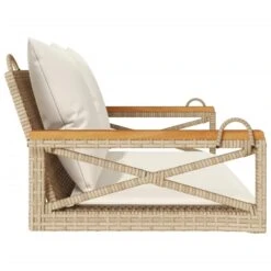 VidaXL - Schommelbank - Beige - Poly Rattan - 62 X 109 X 40 Cm -Beliani Winkel ba79482892a34c159e9e850403be9d2b