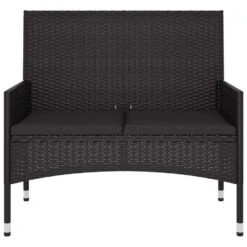 VidaXL - Tuinbank 2-zits - Zwart - Poly Rattan - Met Zwart Kussens 11 VidaXL - Tuinbank 2-zits - Zwart - Poly Rattan - Met Zwart Kussens -Beliani Winkel bca5b7c1755545918c3711216fe44128