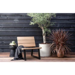 WOOOD Banco Tuinstoel - Hout/Metaal - Nature - 78x68x82 -Beliani Winkel bd1abee66b394d3bad0bb00747c61979