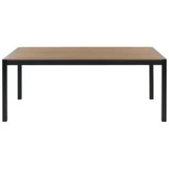 Beliani Tuintafel VERNIO - Lichte Houtkleur Kunsthout, Aluminium -Beliani Winkel bed6d7c15263427586a1c101324b98c0