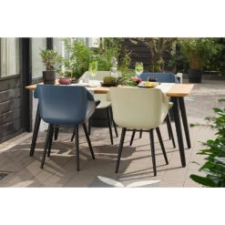 Set Van 4 - Hartman Sophie Element Dining Armstoel - Steel Blue -Beliani Winkel c09c1b71c248476cab60625def372f14 1