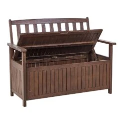 SOVANA - Tuinbank - Donkerhout/Wit - Acaciahout -Beliani Winkel c0c605d7c78b40a1867ab824b6a041e3