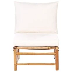 CERRETO - 1-zits Module - Wit - Bamboe -Beliani Winkel c0e38665ce9b4def91768503742150f3